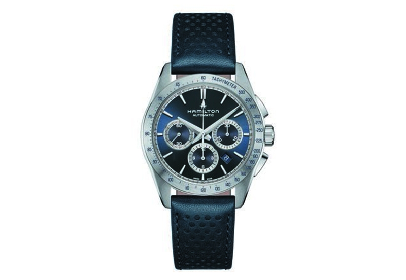 Hamilton horlogeband H36616640 - blauw leer