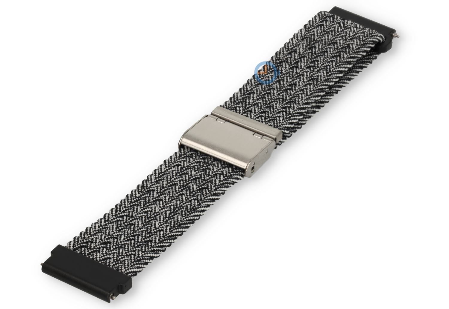 Waterproof elastisch bandje - 22mm - zwart/wit stof