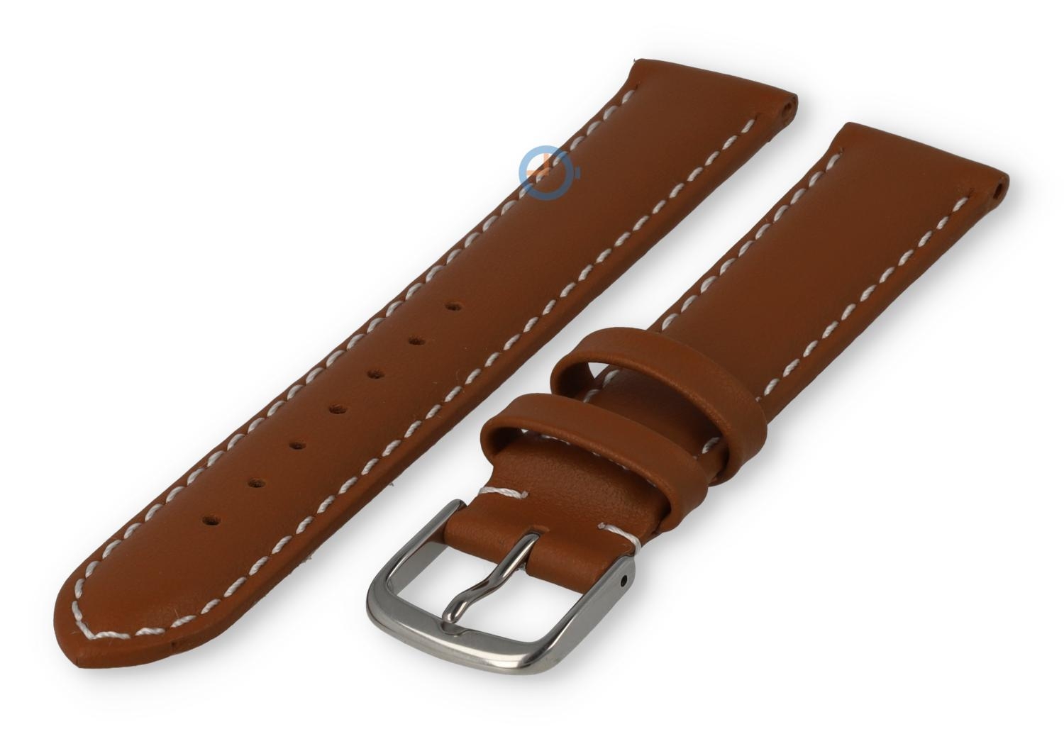 Oneven maat horlogeband leer - 15mm - cognacbruin