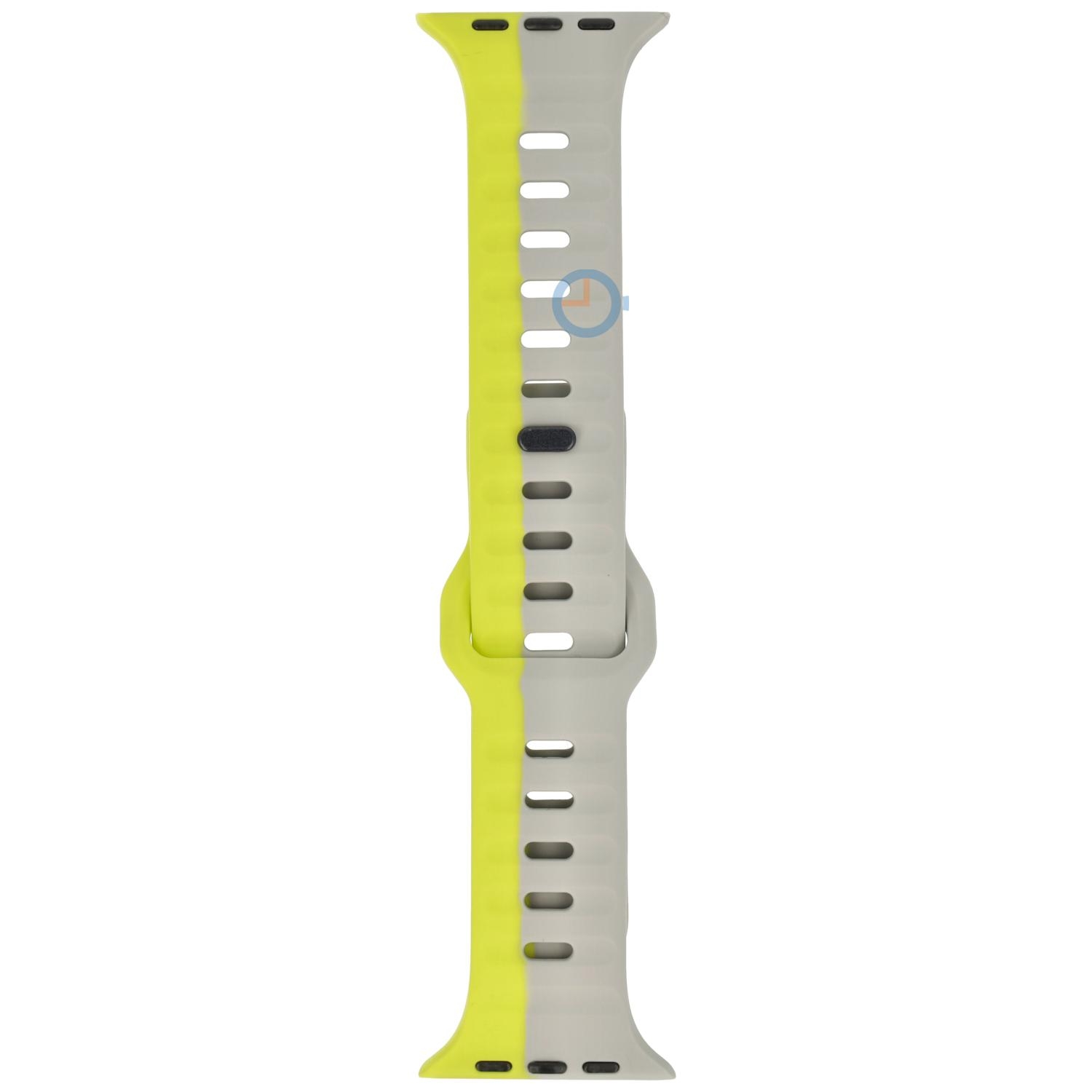 Siliconen horlogebandje Apple Watch 41mm - grijs felgroen
