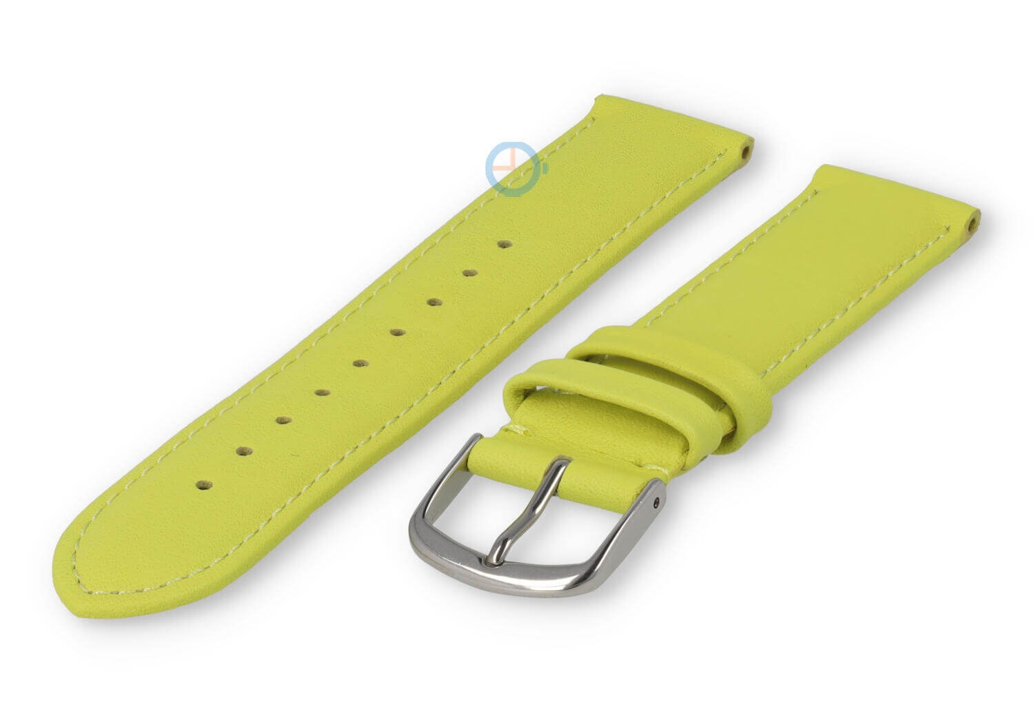 16mm horlogeband glad leer - limoen