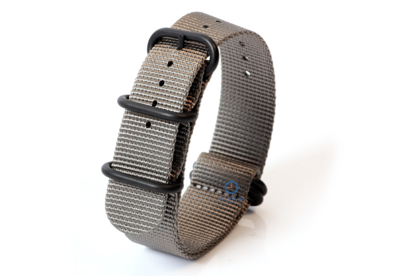 Horlogeband nylon 24mm grijs