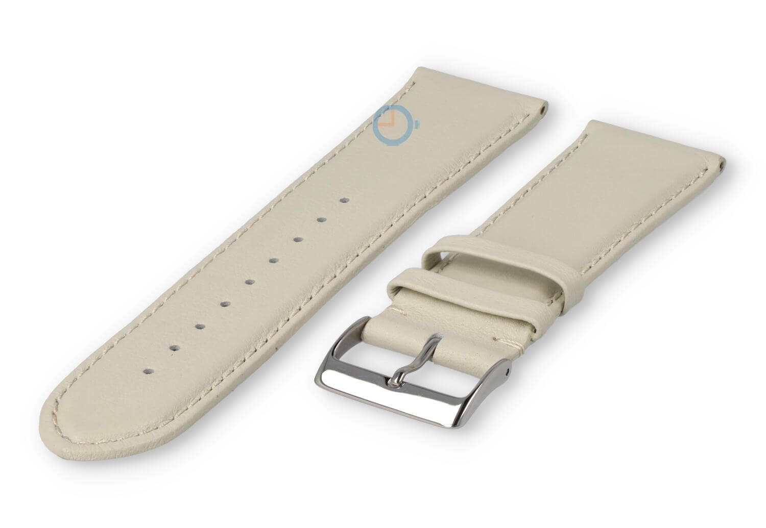 24mm horlogeband glad leer - zand