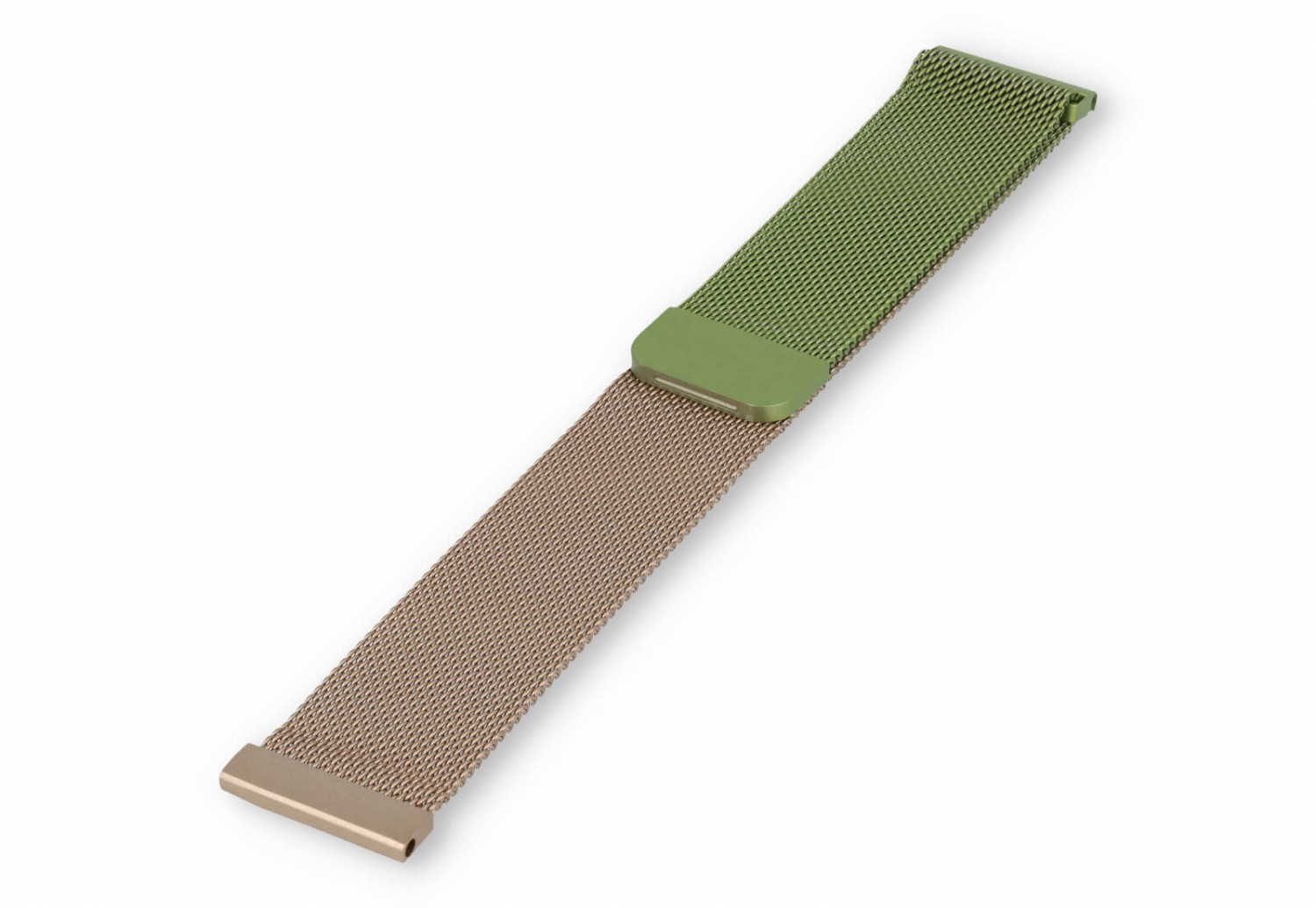 Milanese 20mm horlogeband - groen/champagne