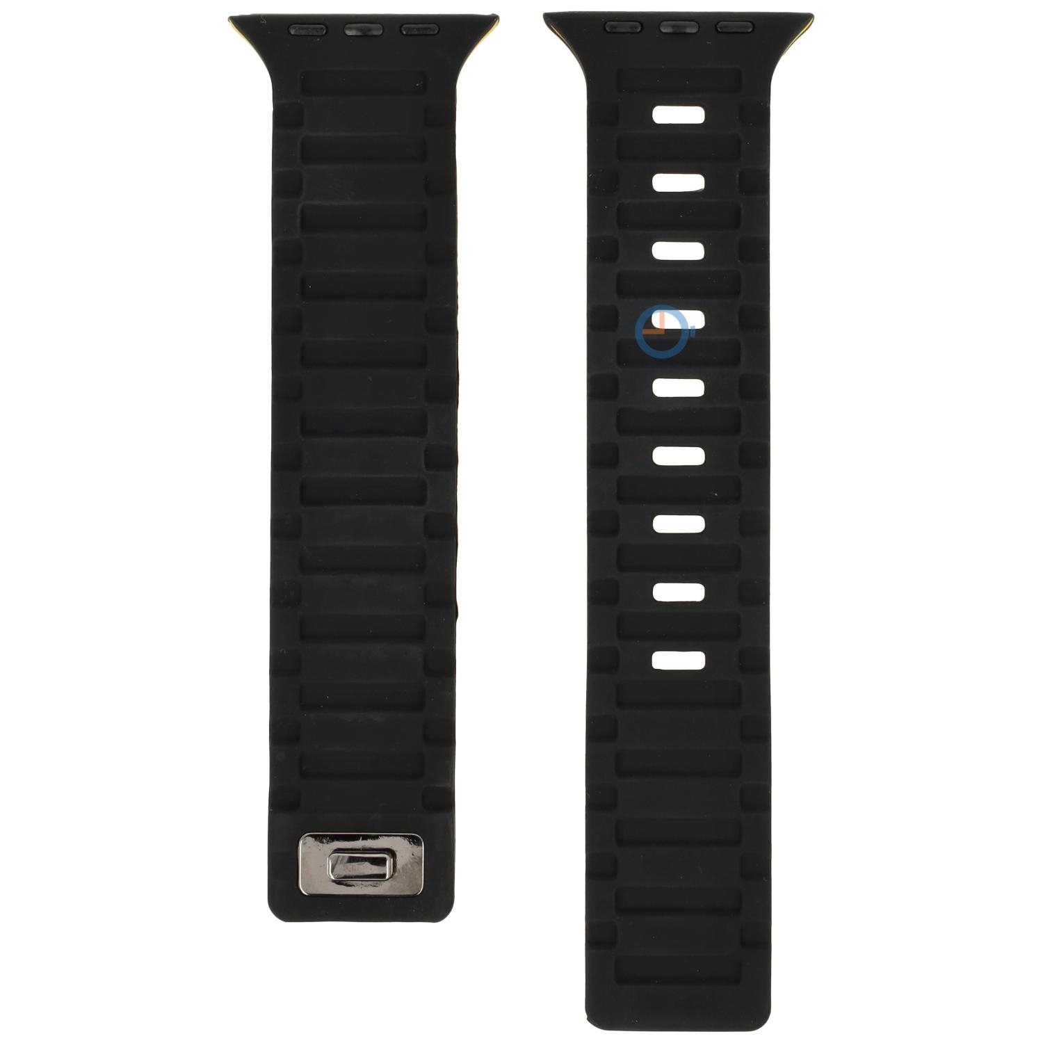 Siliconen bandje Apple 41mm - Black Yellow