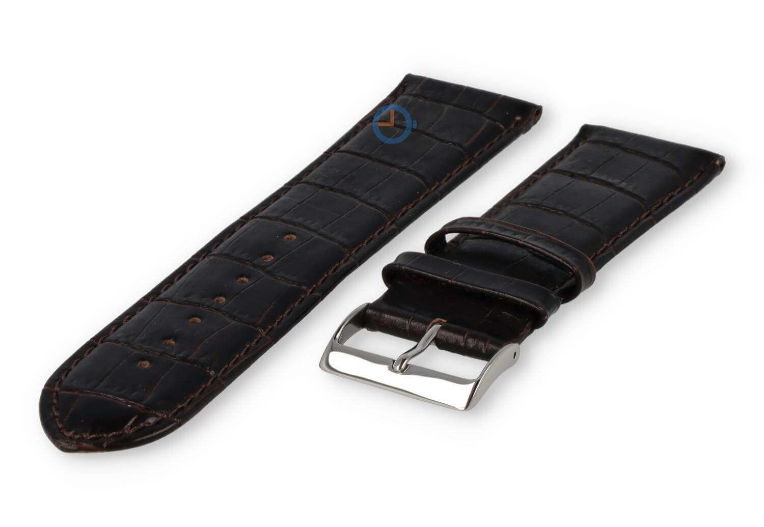 Horlogeband van kalfsleer - 26mm - donkerbruin