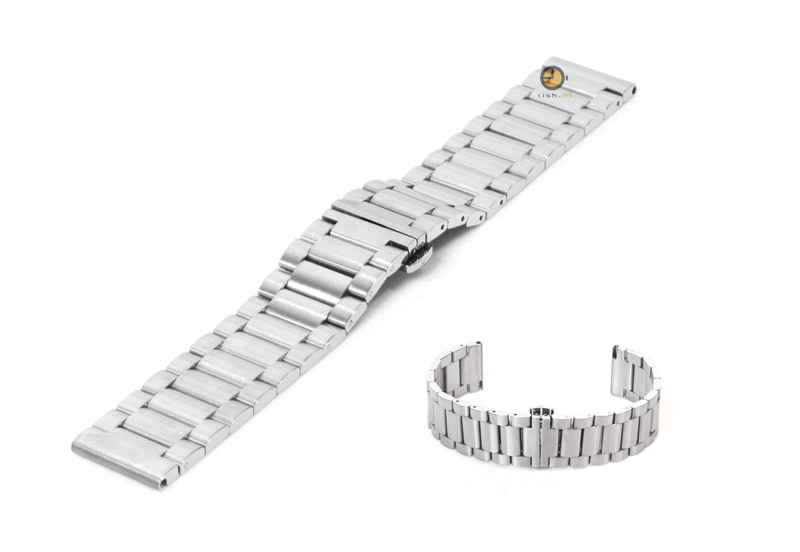 Horlogeband 20mm staal mat zilver