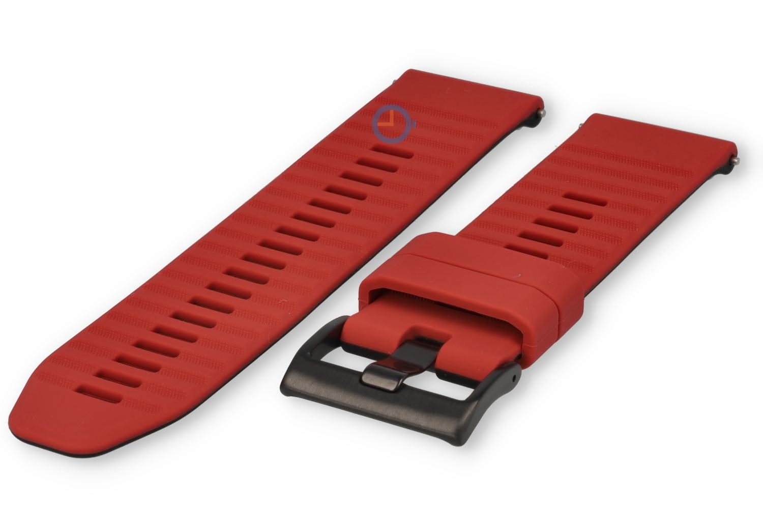 24mm siliconen horlogeband - rood zwart - snelwissel