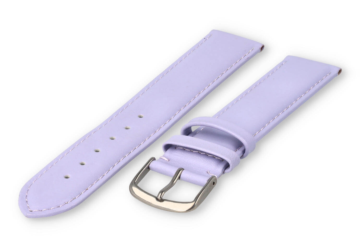 XL horlogeband glad leer - 20mm - lichtpaars