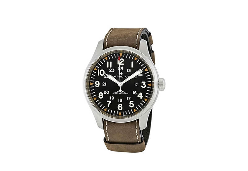 Hamilton horlogeband H69819530 - bruin leer
