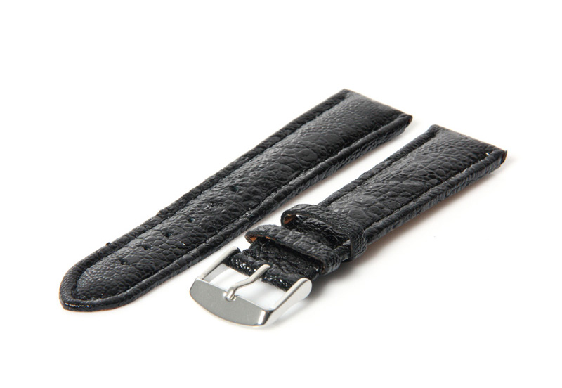 Horlogeband 22mm zwart glans