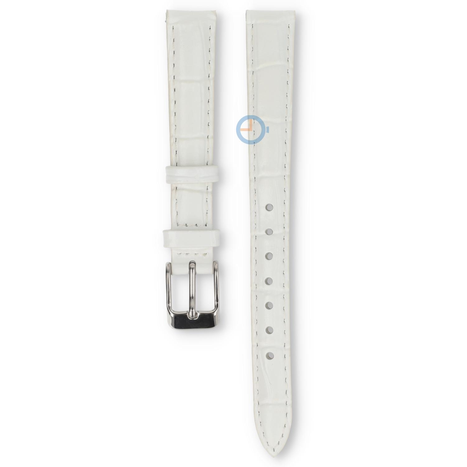 Universele 12mm wit leren horlogeband - Lorus