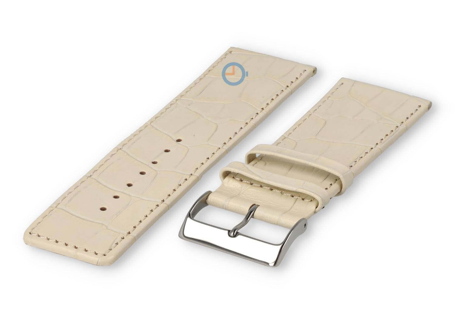 Luxe croco horlogeband - 30mm - creme