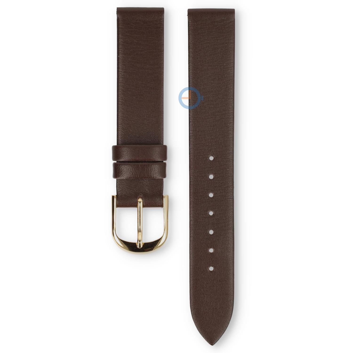 Universele 15mm bruin leren horlogeband - Seiko