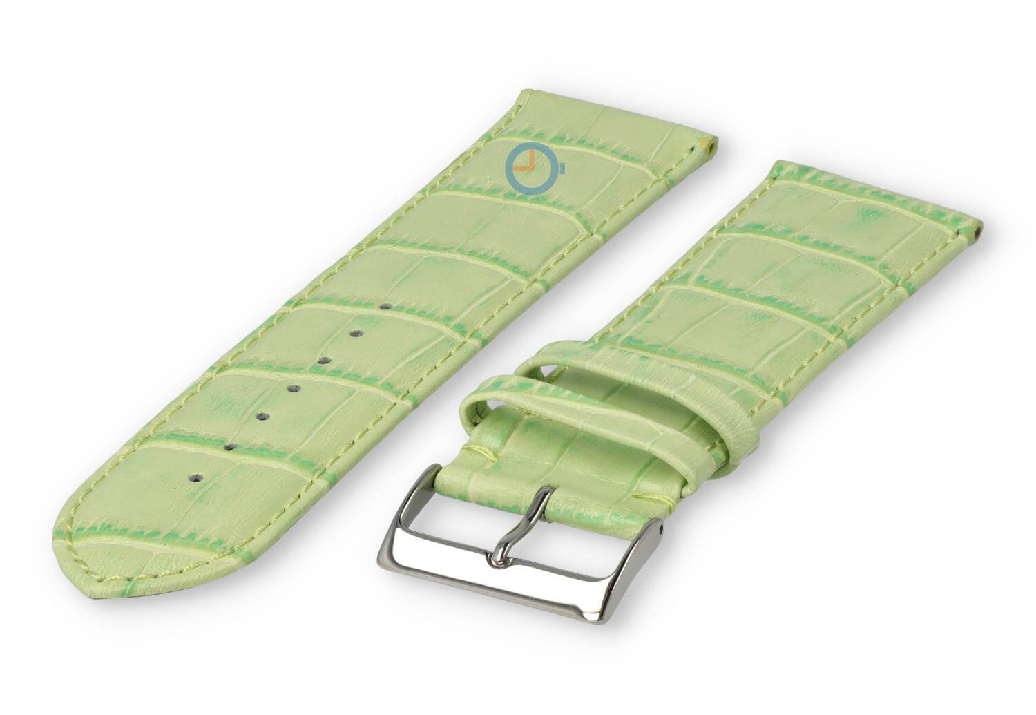 Kalfsleder XL band met croco-reliëf - 28mm - appelgroen