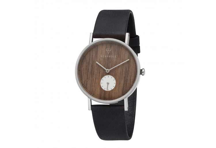 Kerbholz horlogeband Frida Silver Walnut