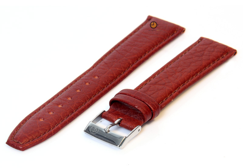 Horlogeband 18mm lichtbruin buffelleer extra lang