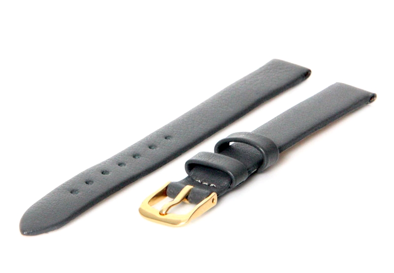 Horlogeband 10mm grijs leer naadloos
