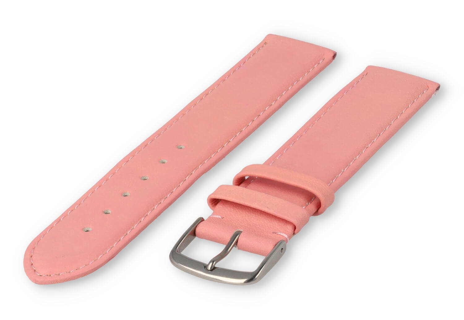 XL horlogeband glad leer - 20mm - lichtroze