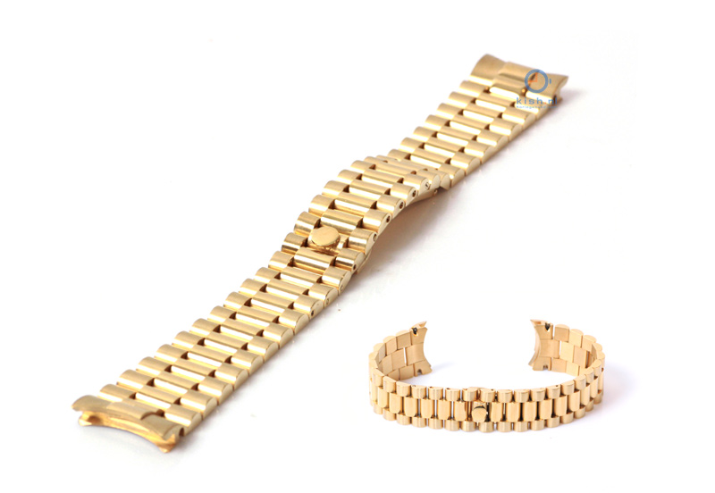 Rolex style horlogeband 20mm staal goud