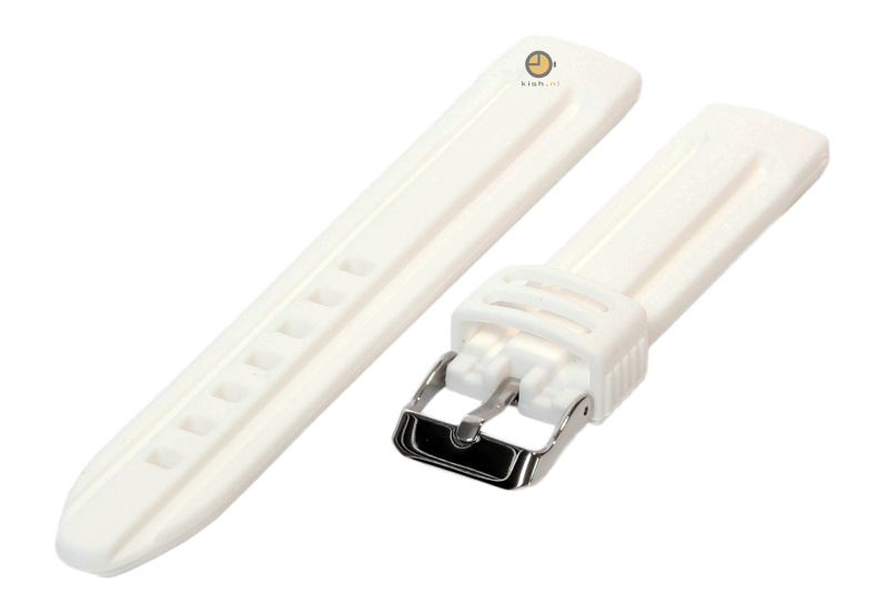 Horlogeband 18mm wit siliconen