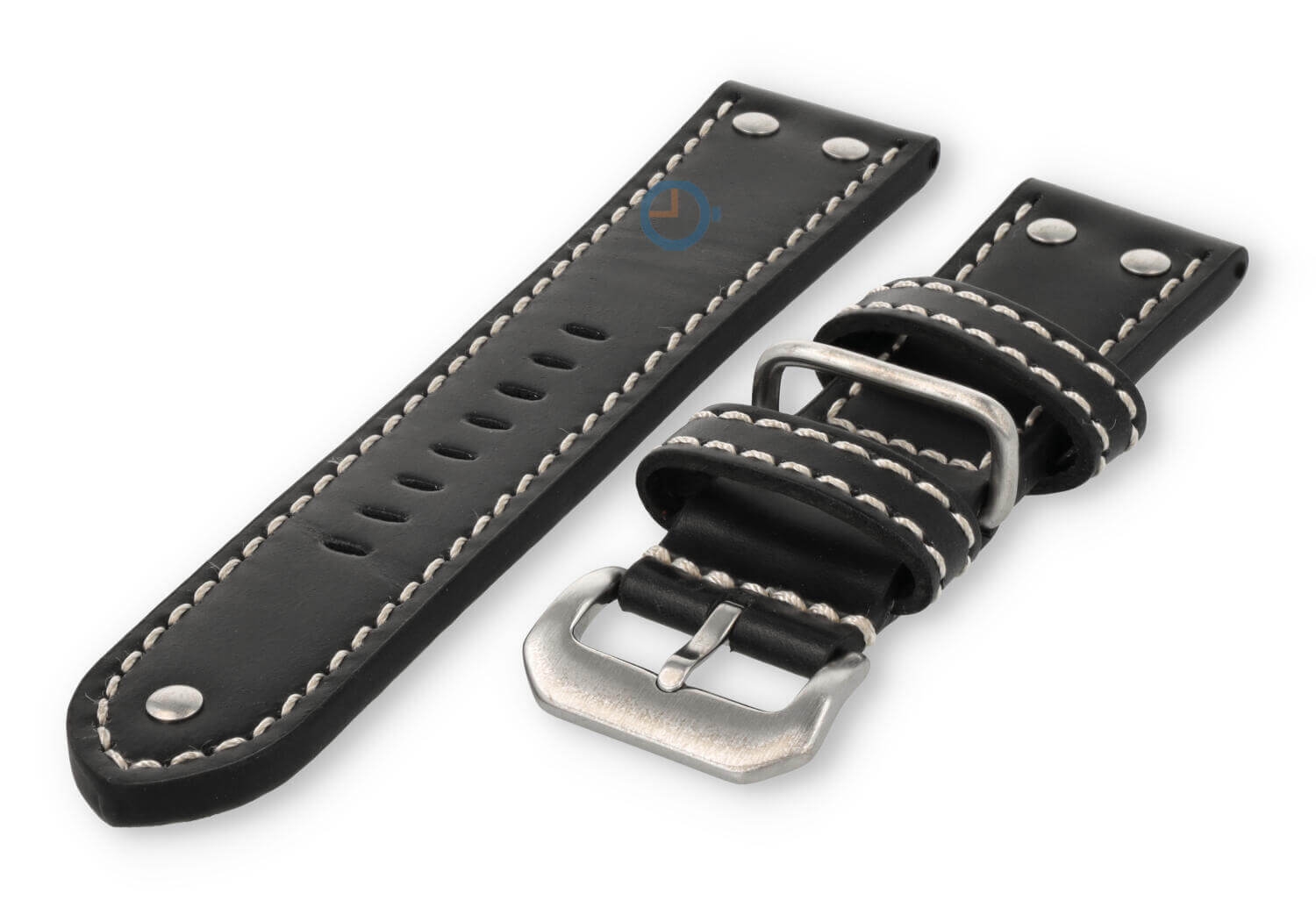 Vintage Flieger horlogeband - 26mm - zwart