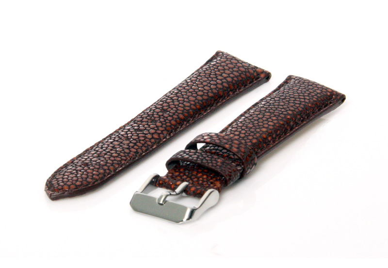 Horlogeband 24mm bruin roggenleer