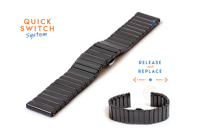 Horlogeband 22mm keramiek zwart