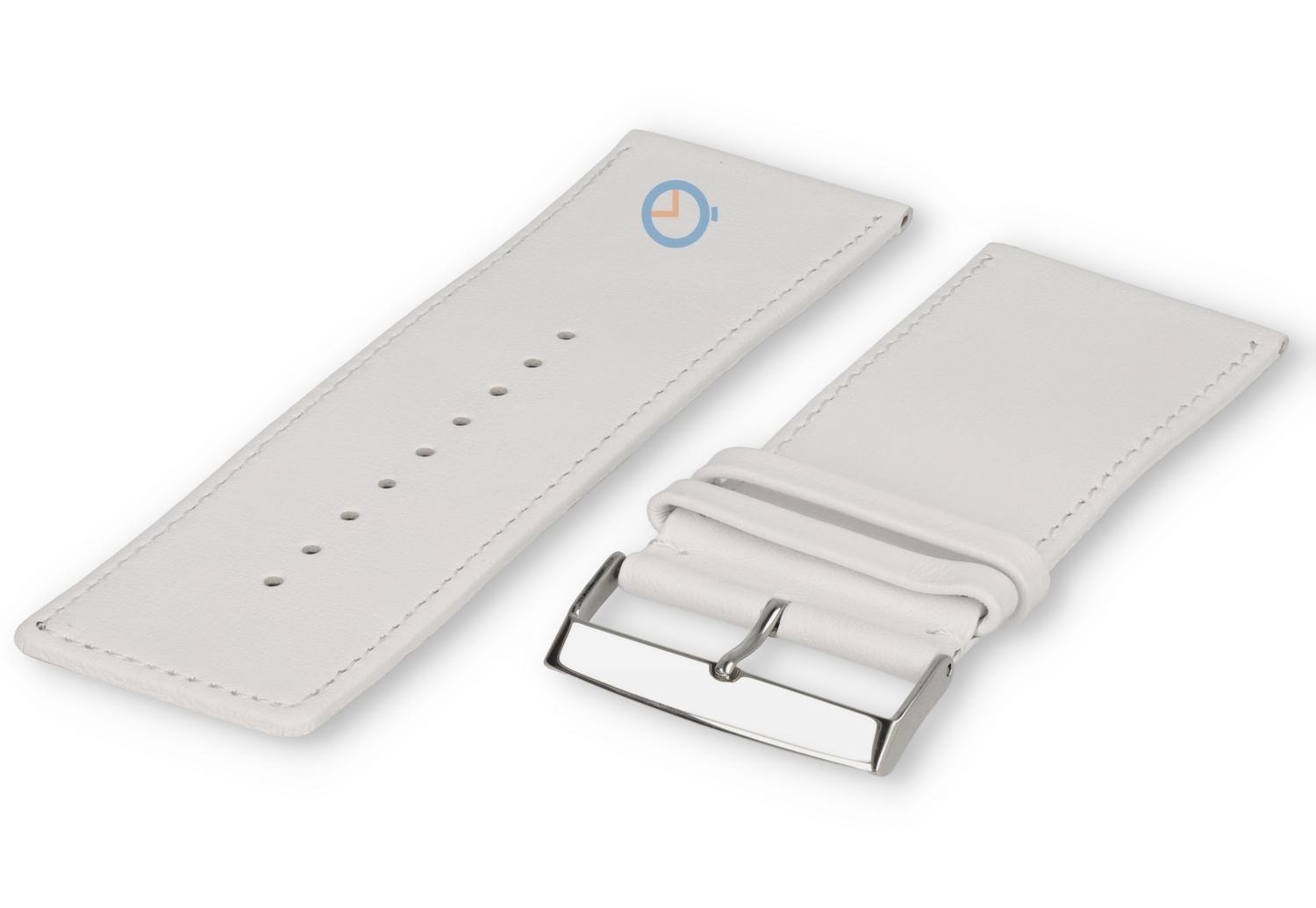 Glad leder horlogeband - 38mm - wit