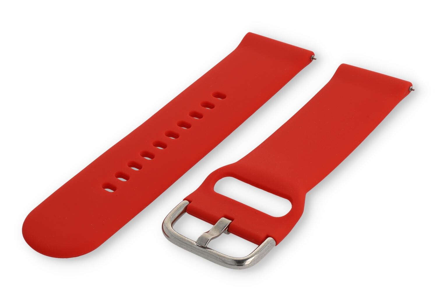 Horlogeband 22mm siliconen fel rood (Maat: S)