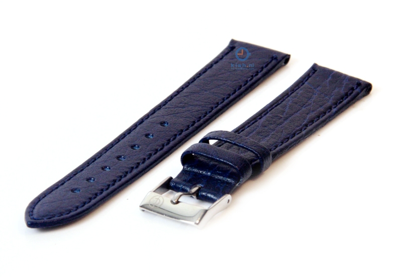 Horlogeband 16mm donkerblauw buffelleer