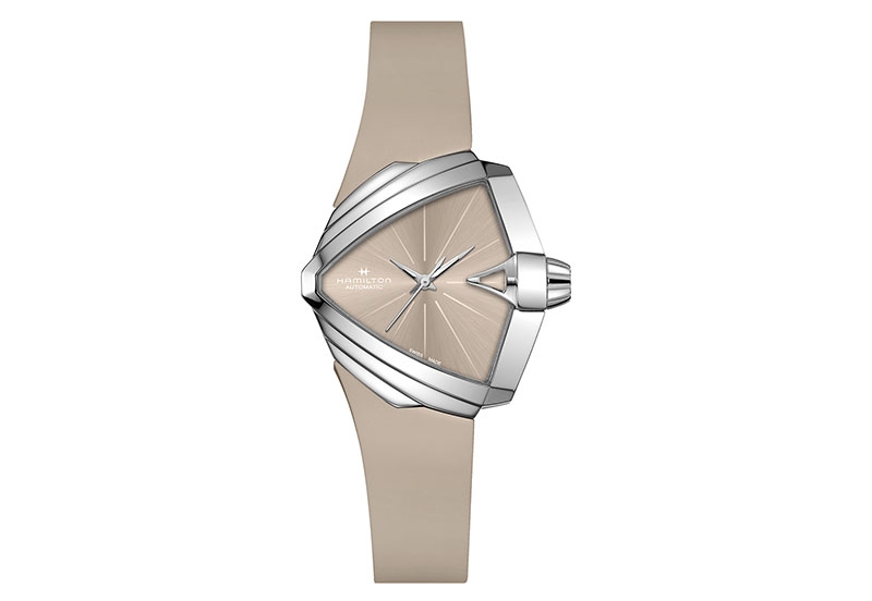 Hamilton horlogeband H24105370 - beige siliconen
