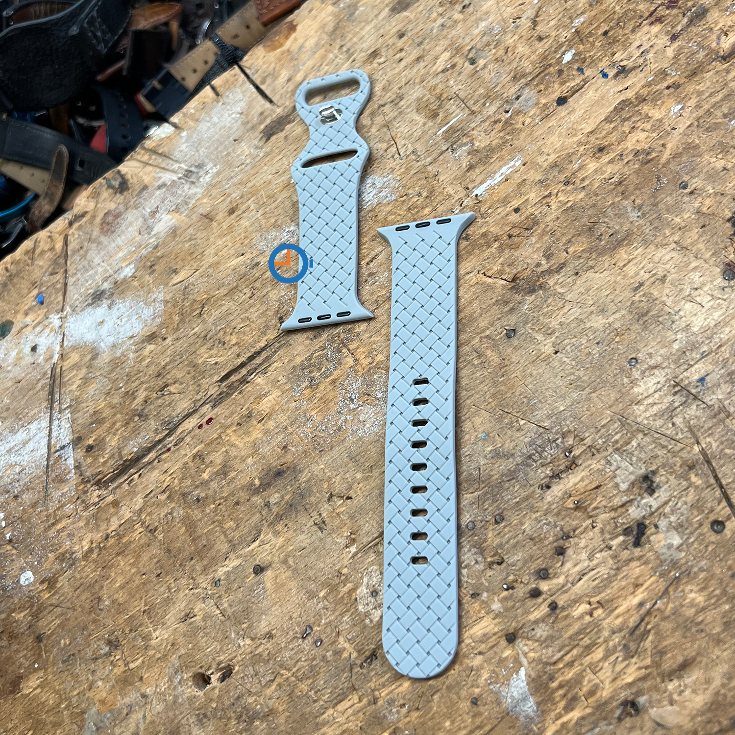 Siliconen vlechtbandje - Apple Watch 45mm - grijs