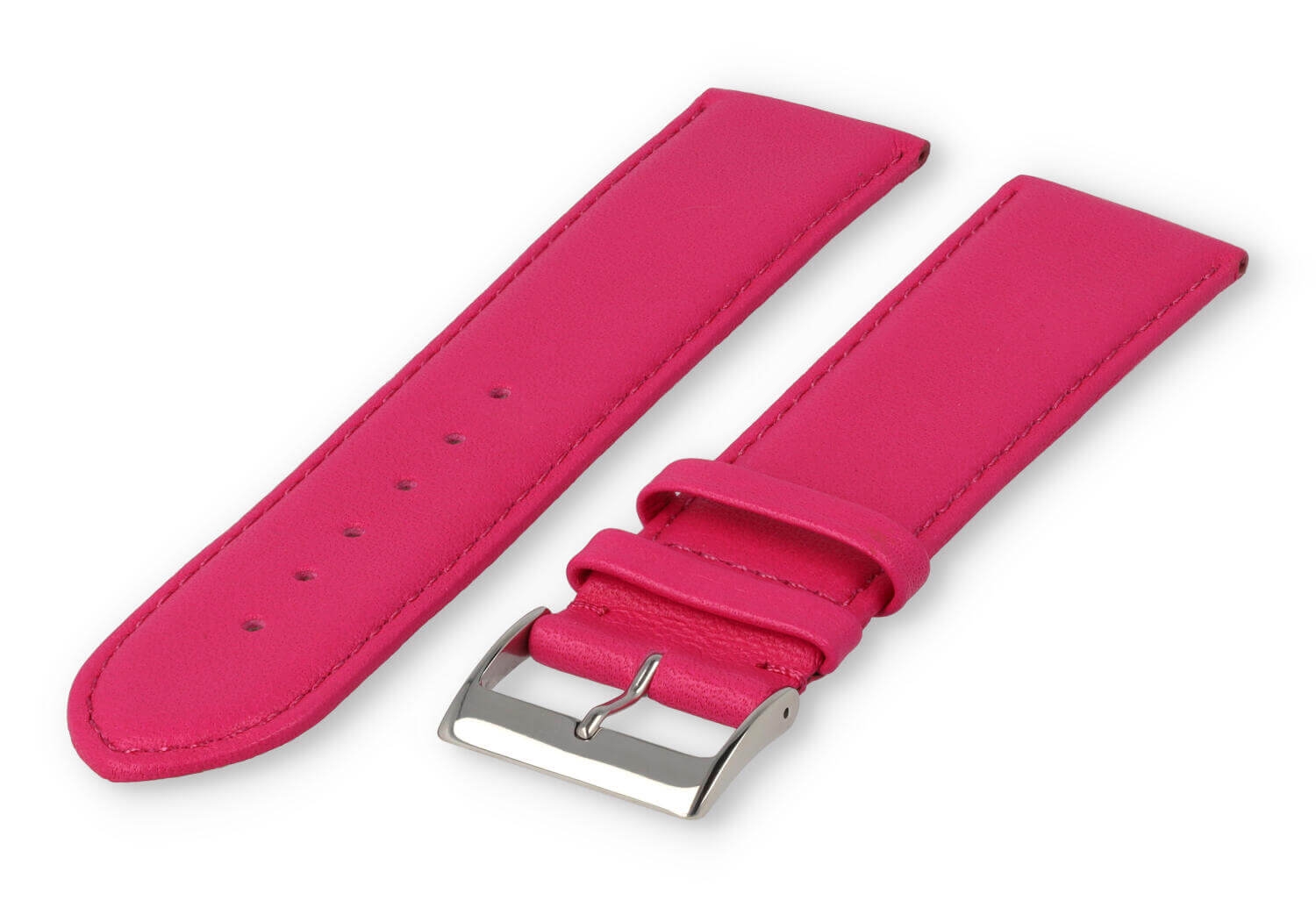 XL horlogeband glad leer - 26mm - roze