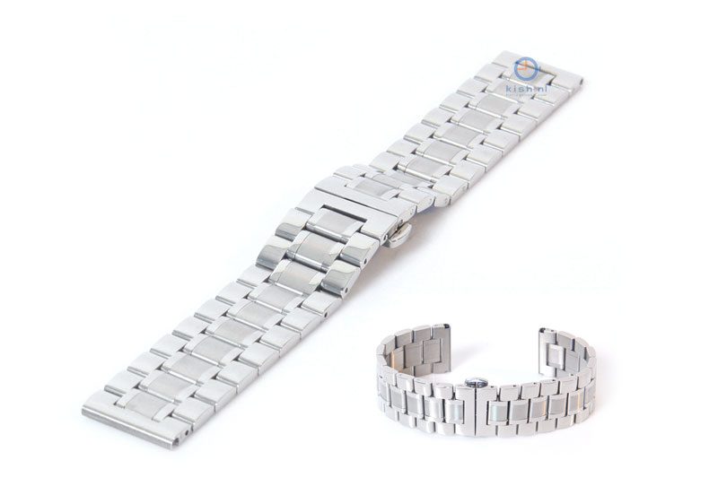Horlogeband 20mm staal zilver mat/glans