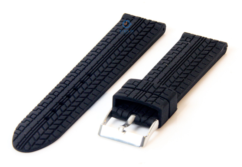 Horlogeband 24mm rubber zwart