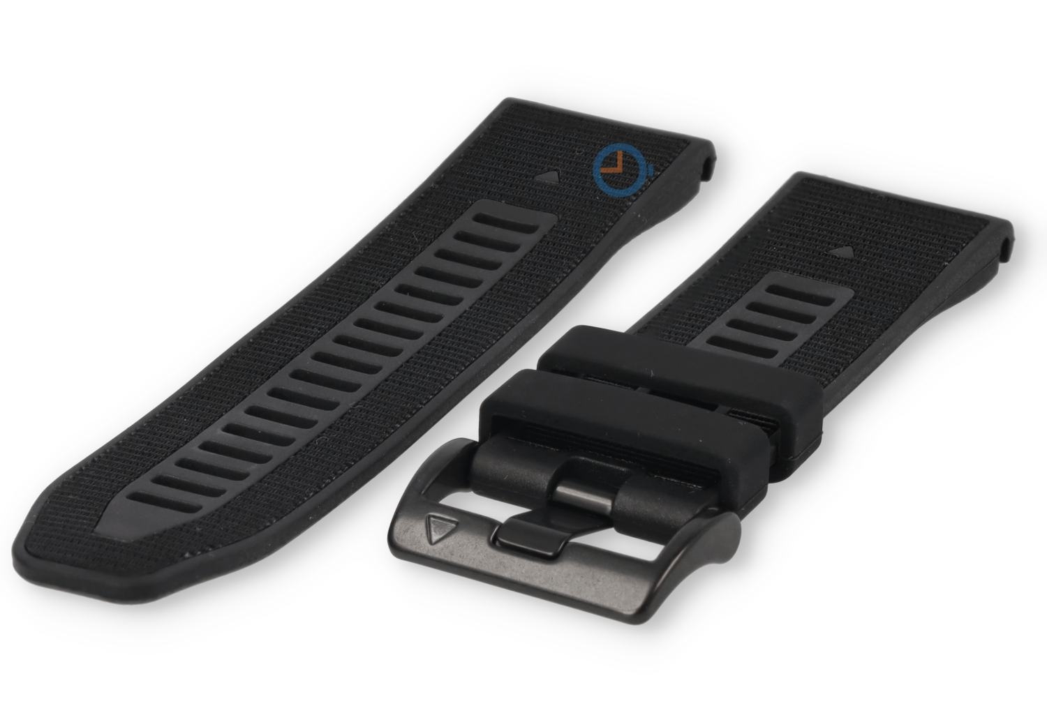 Siliconen/nylon horlogeband QuickFit 22mm - black