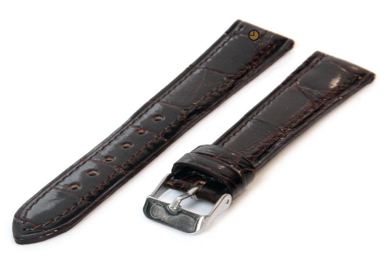 16mm horlogeband echt krokodillenleer bruin