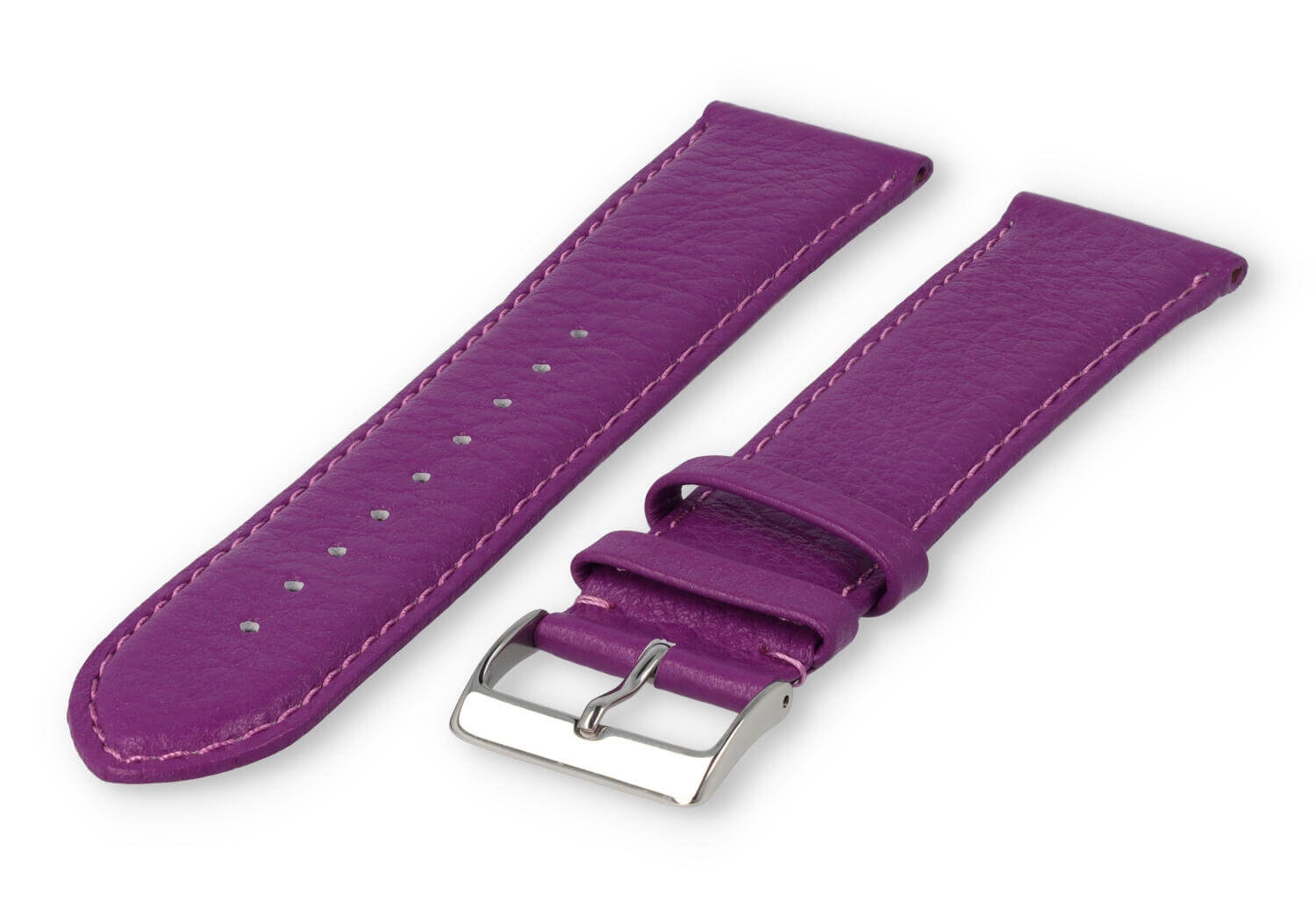 XL horlogeband glad leer - 24mm - paars