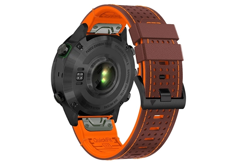 Premium Garmin Epix 2 Pro - 51mm bandje - cognac/oranje