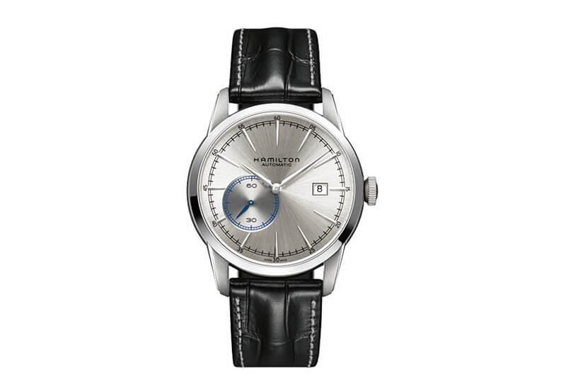 Hamilton horlogeband H40515781 - zwart leer