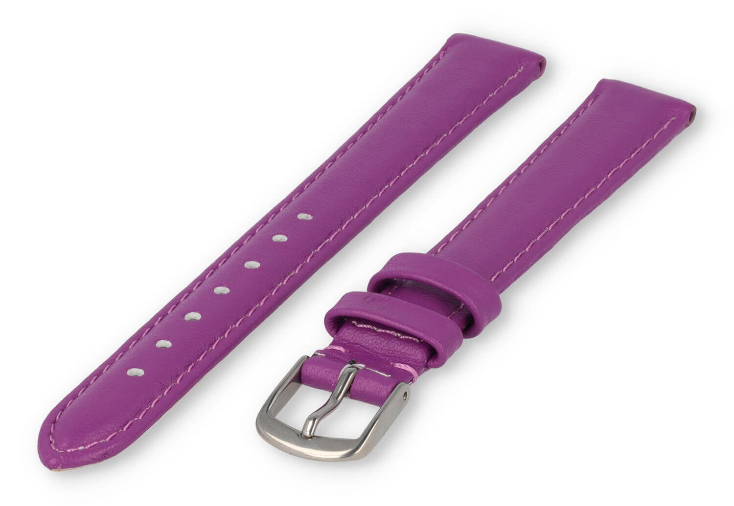 XL horlogeband glad leer - 14mm - paars