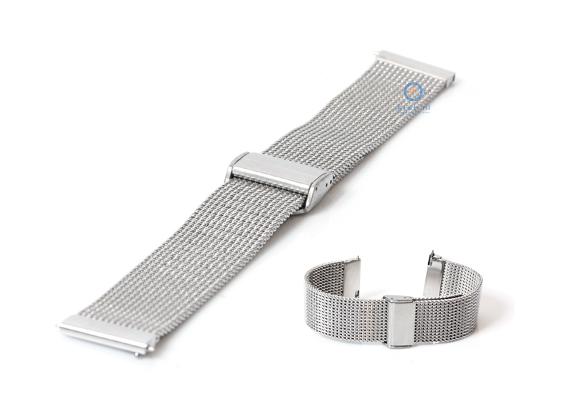 Horlogeband 18mm milanees zilver (grof)