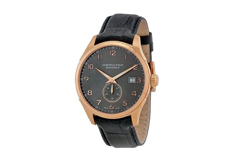 Hamilton horlogeband H42575783 - zwart leer