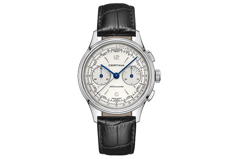 Certina bandje C0384621603700A 21/18mm zonder sluiting zwart leer