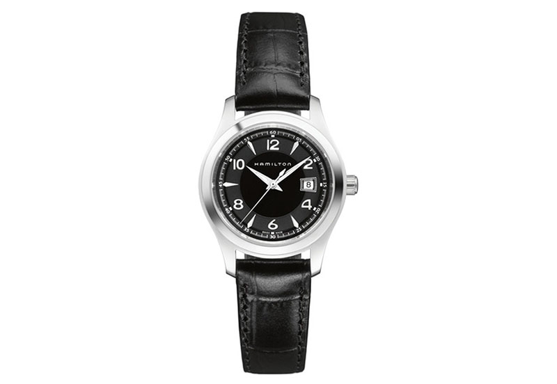 Hamilton horlogeband H18251735 - zwart leer
