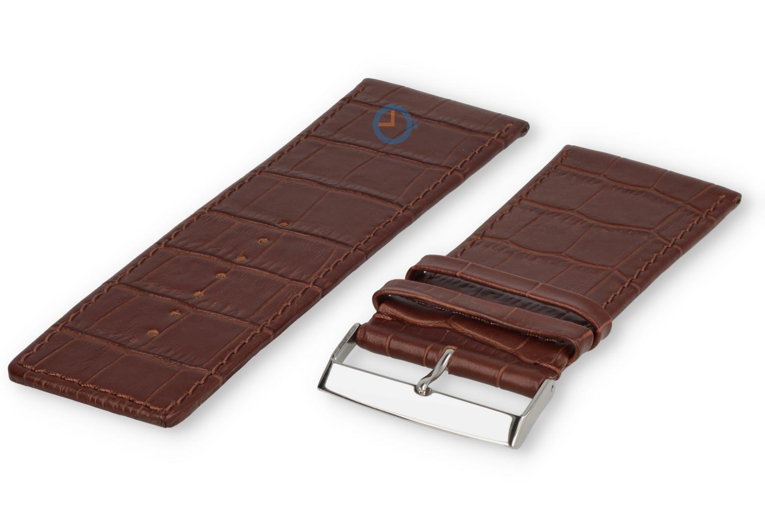 Luxe croco horlogeband - 36mm - donkerbruin