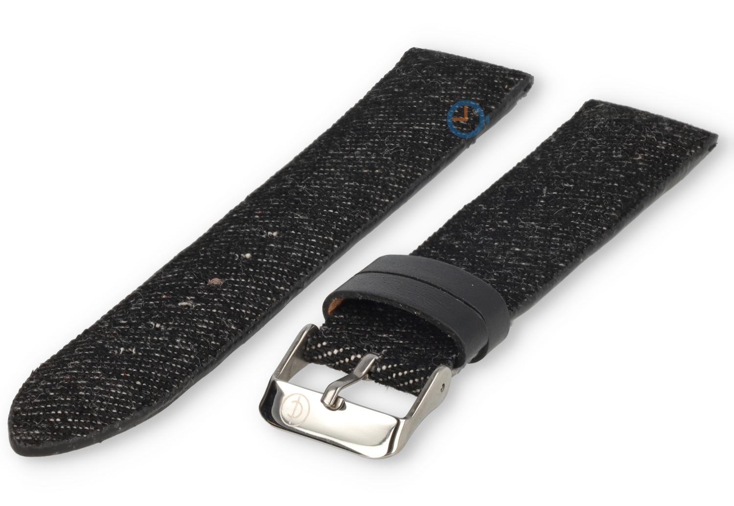 22mm jeans horlogebandje - black