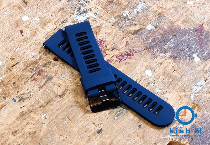Siliconen horlogeband 22mm - blauw/zwart