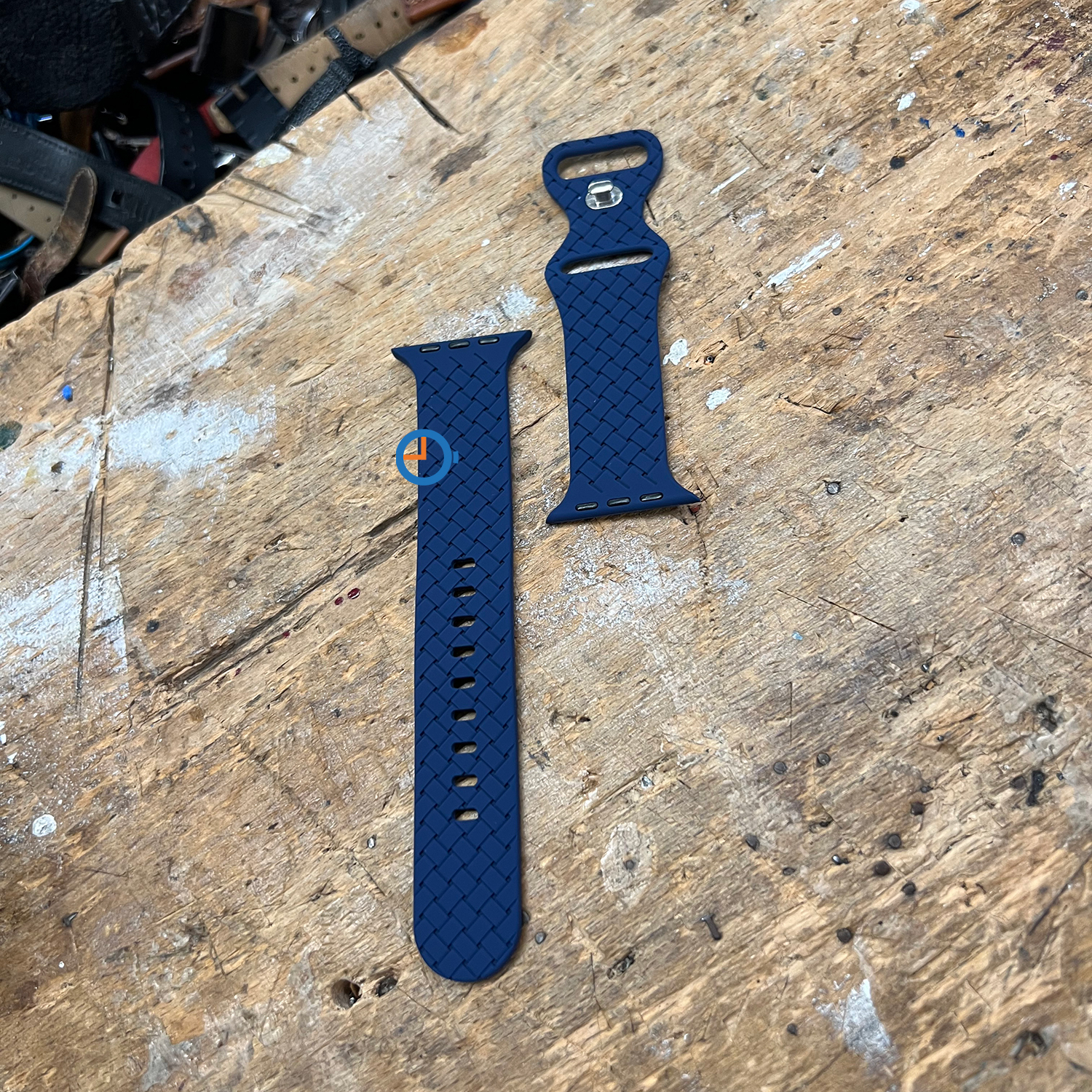 Siliconen vlechtbandje - Apple Watch 45mm - navy